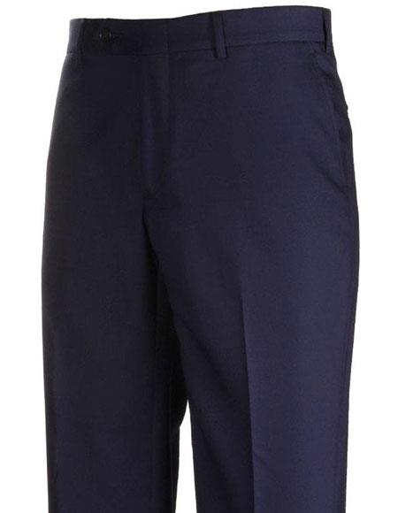  men's Stylish Flat Front Navy Atticus Classic Fit Wool Pant