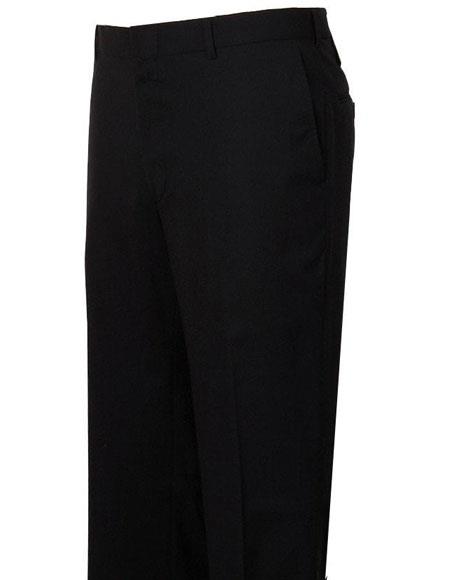 Men's Stylish Flat-Front Navy Atticus Classic Fit Wool Pant