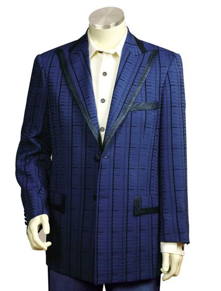 Navy Pinstripe Gangester Long length Zoot Suit For sale ~ Pachuco men's Suit Perfect for Wedding Navy 
