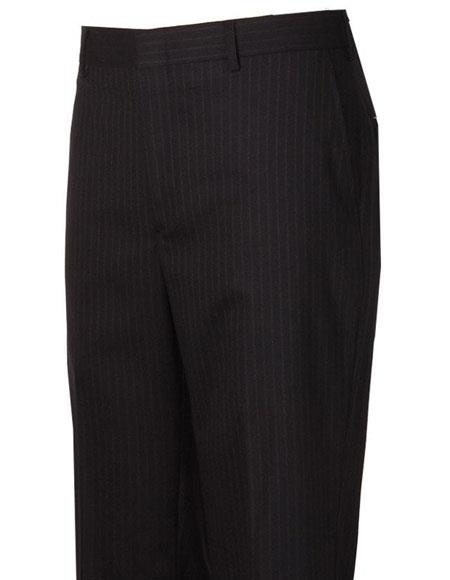  men's Flat Front Style Navy Striped Pattern Wool Atticus Classic Fit Pant
