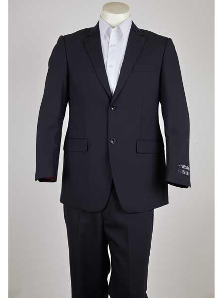  Navy Single Breasted 2 Button Style Slim narrow Style Fit Notch Lapel Suit