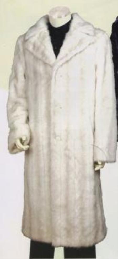 Artificial Fur Coat Off-White 