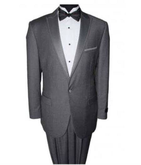  Grey Tuxedo - Gray Tuxedo Men's 1 Button Dark Grey Slim Fit Prom Suit