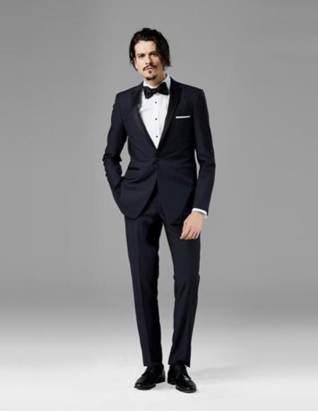  men's Midnight Blue best Suit buy one get one suits Wool free Suit