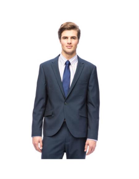  Men's 1-button Navy Slim Fit West End Peak Lapel Suit Clearance Sale Online