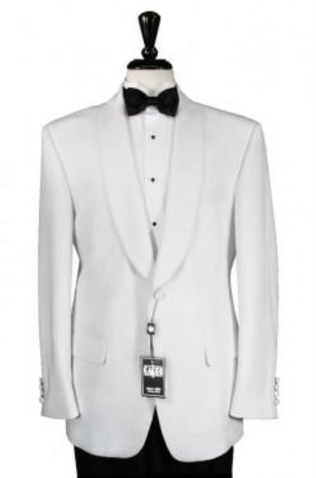  Men's 1 Button Shawl White Dinner Jacket