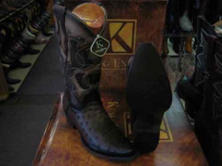 King Exotic Boots Genuine Ostrich Snip Toe Western Cowboy Boot EE+ Brown