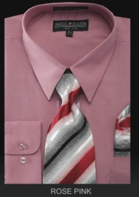 Affordable Clearance Cheap Mens Dress Shirt Sale Online Trendy - Dress Shirt - PREMIUM TIE - Rose Pink 