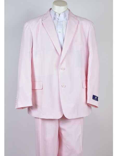  Pink 2 Button Style Notch Lapel Classic Fit Single Breasted Suit