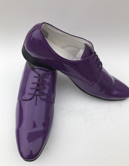 black and purple dress shoes