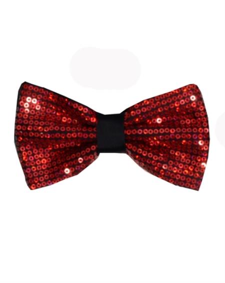  Sparkly Bow Tie Men's Polyester Sequin Red Bowtie