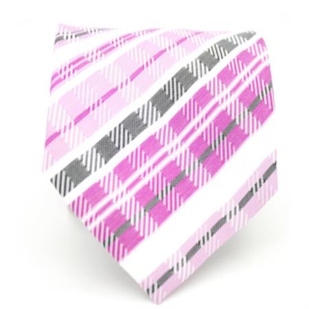 Purple/ Pink Glen Neck Tie and Handkerchief Set 