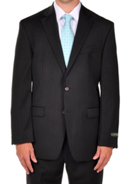 Liquid Jet Black Pinstripe Dress Suit separates online Wool