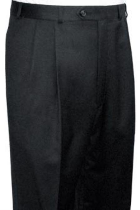 Superior Fabric Quality Dress Slacks / TrousersSuperior Fabric Quality Dress Slacks / Trousers Dark Grey Pleated Slacks Pre-Cuffed Bottoms Pants Wool