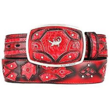 Burnished red color shade Original Cai Bellyl Skin Fashion Western Belt 
