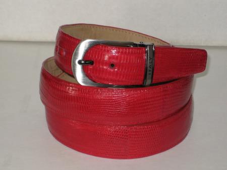 Genuine Authentic red color shade Lizard Belt 