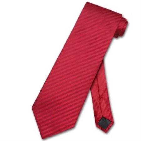 red color shade Striped Vertical Stripes Design Neck Tie 