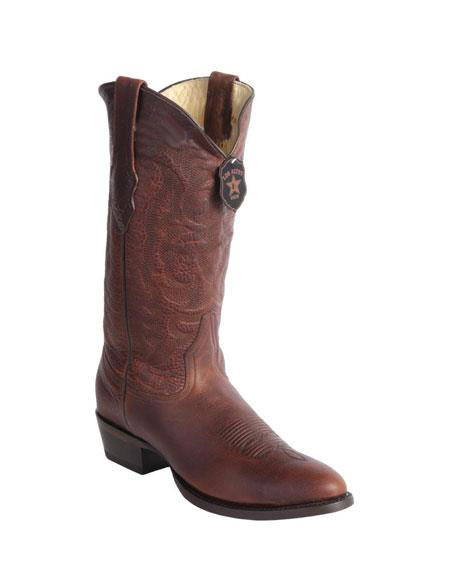  Men's Handcrafted Wild West Genuine Rage Cowboy Leather Round Toe walnut Boots 