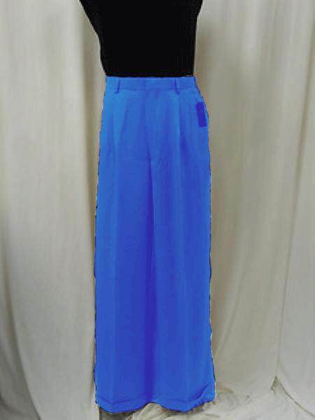 Superior Fabric 22 Wide-Leg Pleated Slacks Baggy 1920s 40s Fashion Clothing Look ! Style Dress Pants Royal Blue