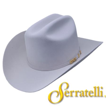Serratelli Hat Company-100x Beaver Fur Felt Western Cowboy Hat – Platinum 