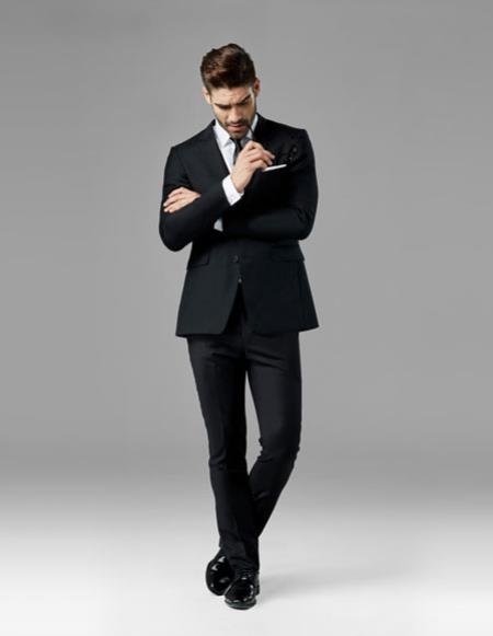  men's Classic Black best Suit buy one get one Wool suits free Suit 