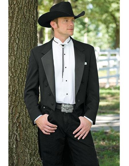 Country Tuxedos For Weddings Mens Black Western Suit & Tuxedo 