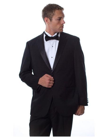  Caravelli Men's Single Breasted 2 Piece Formal Wear Black Notch Lapel Tuxedo