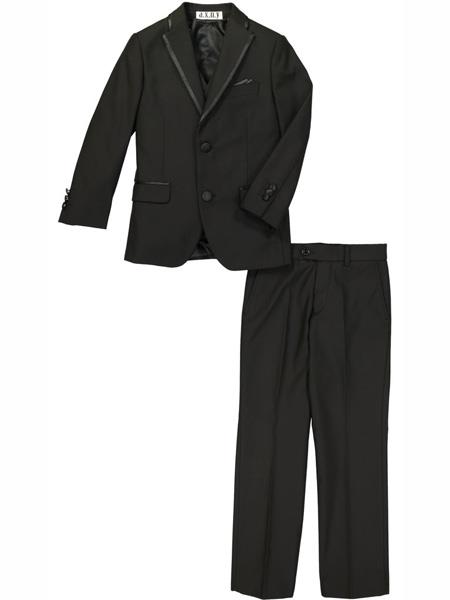  3 Piece Notch Lapel Black Tuxedo Suit