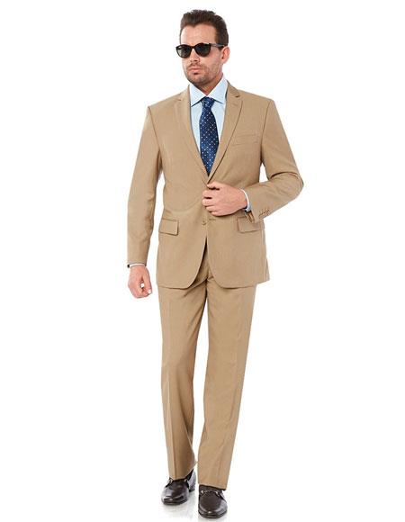 Giorgio Fiorelli Suit Giorgio Fiorelli Men's Single Breasted 2 Button 2 Piece Fully Lined Camel Suit