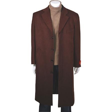 Stylish CoCo Dark Brown Color Shade Classic single breasted overcoats outerwear in Wool Fabric