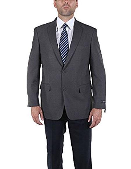  Men’s Classic 2 Button Gray Blazer Suit Jacket 