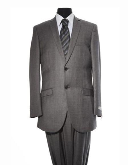  Men's 2 Button Single Breasted Notch Lapel Center Vent Gray Suit