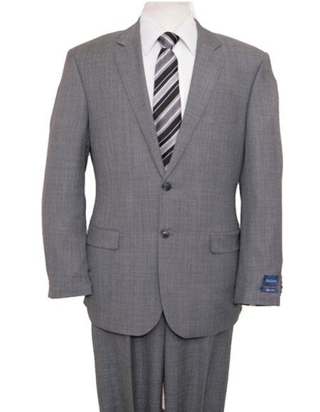  ZeGarie Men's Light Gray Single Breasted Notch Lapel Suit Flat Front Pant