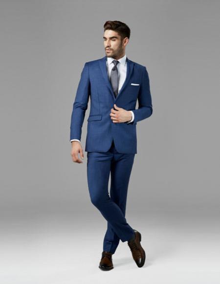  men's mystic blue best Suit buy one get one suits free Suit Wool 
