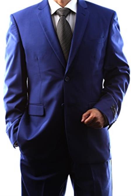  Braveman Men's Single Breasted 2 Button Navy Blue Slim Fit Dress Suit