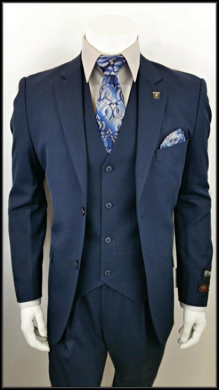 Alberto Nardoni Best men's Italian Suits Brands Single Breasted 3 Piece Navy 2 Button Notch Lapel suit