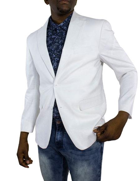 Mens One Ticket Pocket Summer Fabric Linen Fabric 100% Mens 2 Piece Linen Causal Outfits White Blazer / Beach Wedding Attire For Groom Perfect For Prom Clothe - Prom Outfits For Guys