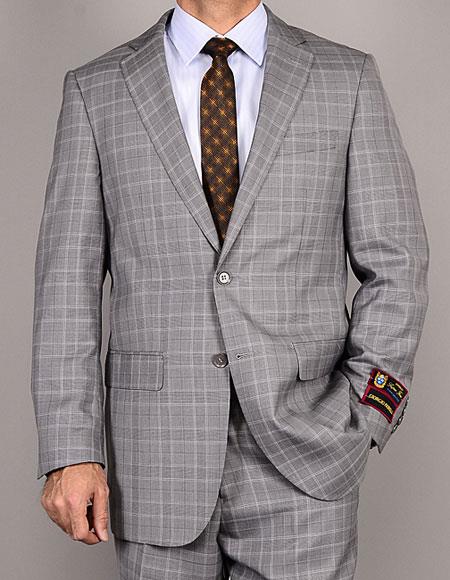Giorgio Fiorelli Suit Men's Two Buttons Plaid Authentic Giorgio Fiorelli Brand suits Flat Front Pants