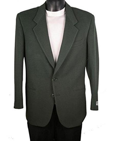  Men's Single Breasted 2 Button Notch Lapel Olive Blazer