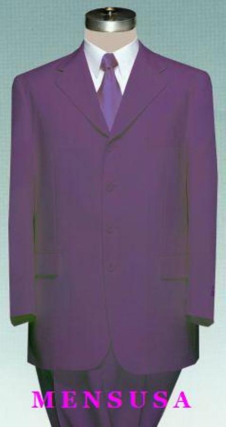 Single Breasted Deep Joker Purple color shade DRESS SUIT 3 Button Style Suits for Online 
