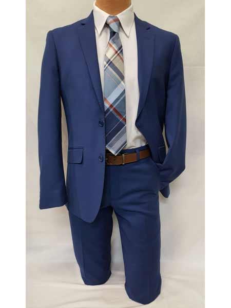  Men's Single Breasted Royal Blue Suit For Men Perfect  Slim Fit Notch Lapel 2 Piece Casual Suit
