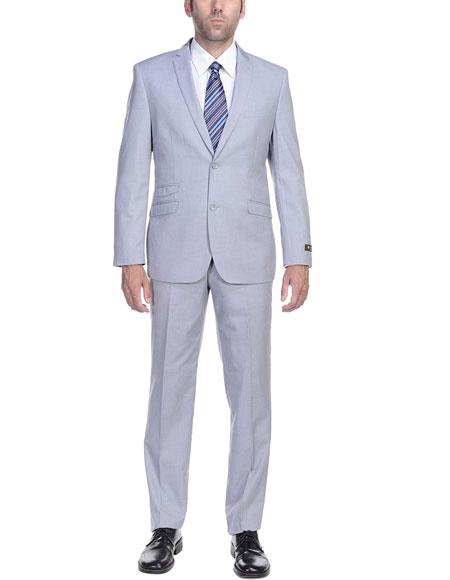 JA38168 men's Silver Grey Single Breasted 2-Button Suit 
