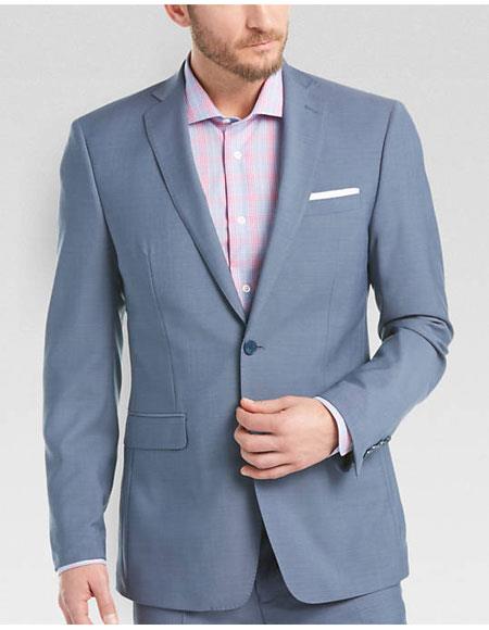  men's Sky Blue ~ Wool Light Blue Slim Fit Suits Business Looking Suit