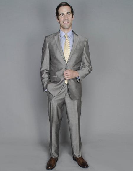 Giorgio Fiorelli Suit men's Sharskin Single Breasted Authentic Giorgio Fiorelli Brand Wool suits Flat Front Pants