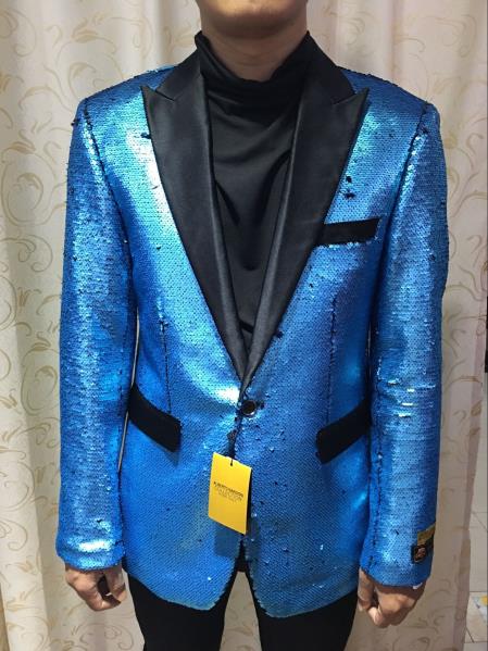  Alberto Nardoni Best men's Italian Suits Brands SEQUINS-1 Turquoise 
