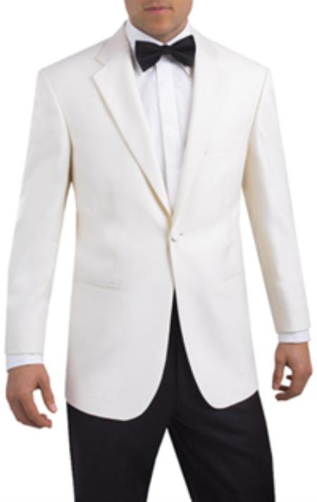 Single Button, 2 piece Tuxedo White Notch Lapel 