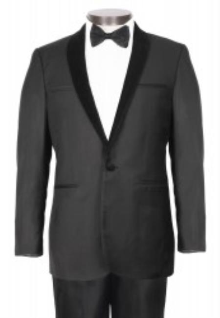 1 Button Style Liquid Jet Black Tuxedo With Stylish men's Velvet Tuxedo Jacket Shawl Lapel - Slim narrow Style Fit 