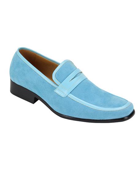 Baby Blue Slip-On Casual Dress Loafer Shoes