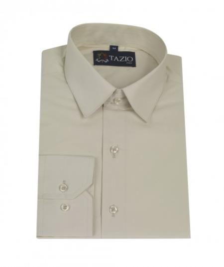Affordable Clearance Cheap Mens Dress Shirt Sale Online Trendy - Dress Shirt Slim narrow Style Fit Cream 