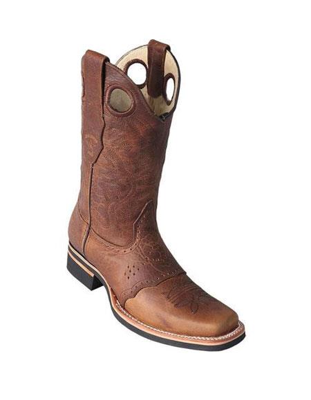  Men's Los Altos Boots Square Toe Boots Honey With Saddle Rubber Sole Handmade